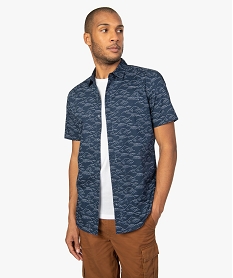 GEMO Chemise homme légère à manches courtes Bleu