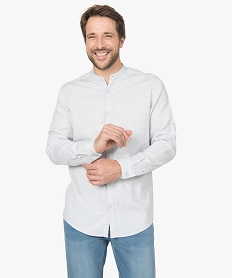 GEMO Chemise homme à col mao Blanc