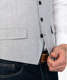 gilet de costume homme fermeture 5 boutons gris vestons gilets de costumeA429801_2