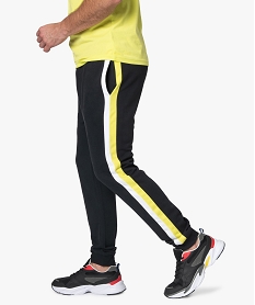 GEMO Pantalon de jogging homme avec bandes bicolores sur les côtés Noir
