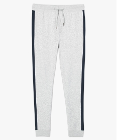 pantalon de jogging homme avec bandes bicolores sur les cotes grisA430701_4