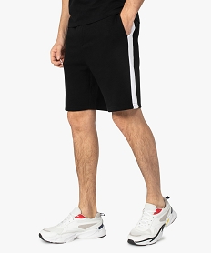 bermuda homme avec bandes contrastantes sur les cotes noir shorts et bermudasA431201_1