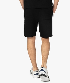 bermuda homme avec bandes contrastantes sur les cotes noir shorts et bermudasA431201_3