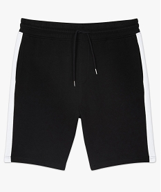 bermuda homme avec bandes contrastantes sur les cotes noir shorts et bermudasA431201_4