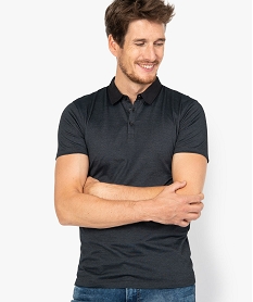 GEMO Polo homme à fines rayures et col chemise uni Imprimé