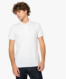 polo homme a manches courtes en coton biologique blancA433701_1