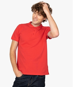 GEMO Polo homme à manches courtes en coton biologique Rouge