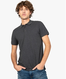 polo homme a manches courtes en coton biologique gris polosA434101_1