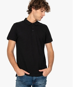 GEMO Polo homme à manches courtes en coton biologique Noir