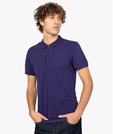 GEMO Polo homme à manches courtes en coton biologique Violet