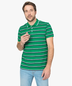 GEMO Polo homme rayé à manches courtes en coton bio Imprimé