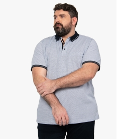 GEMO Polo homme à motifs à manches courtes Bleu