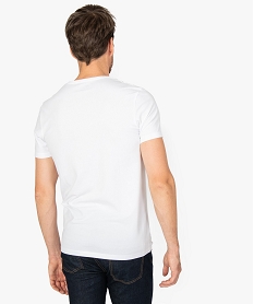 tee-shirt homme uni a manches courtes coupe slim blancA438901_3