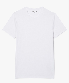 tee-shirt homme uni a manches courtes coupe slim blancA438901_4