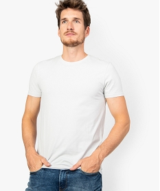 GEMO Tee-shirt homme uni à manches courtes coupe slim Gris