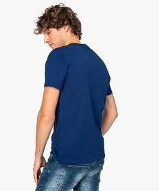 tee-shirt homme regular a manches courtes en coton bio bleuA440201_3