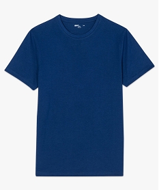tee-shirt homme regular a manches courtes en coton bio bleuA440201_4