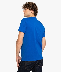 tee-shirt homme regular a manches courtes en coton bio bleuA440401_3
