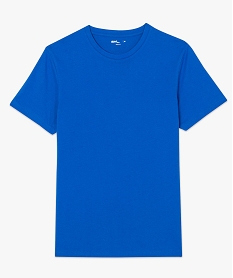 tee-shirt homme regular a manches courtes en coton bio bleuA440401_4