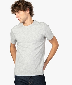 GEMO Tee-shirt homme regular à manches courtes en coton bio Gris