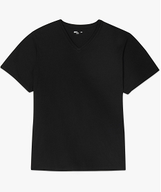 tee-shirt homme col v contenant du coton bio noirA440601_4