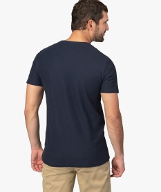 tee-shirt homme en coton pique a manches courtes bleuA441101_3