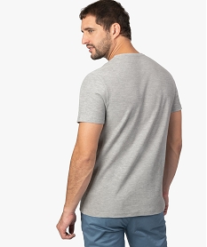 tee-shirt homme en coton pique a manches courtes grisA441201_3