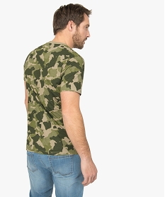 tee-shirt homme motif camouflage avec inscription imprime tee-shirtsA441501_3