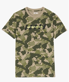 tee-shirt homme motif camouflage avec inscription imprimeA441501_4