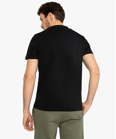 tee-shirt homme uni avec inscription poitrine noirA441601_3