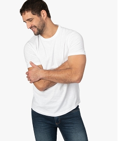 tee-shirt homme uni a manches courtes et col rond blanc tee-shirtsA441801_1