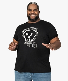 GEMO Tee-shirt homme avec motif tête de mort Noir