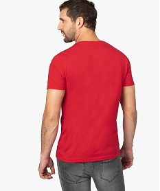 tee-shirt homme avec motif burger sur lavant rougeA442701_3