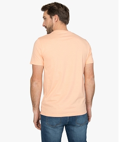 tee-shirt homme regular a manches courtes en coton bio orangeA442801_3
