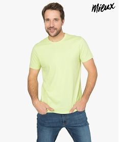 GEMO Tee-shirt homme regular à manches courtes en coton bio dore