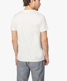 tee-shirt homme imprime en coton biologique blancA443401_3