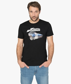 tee-shirt homme avec motif voiture - fast furious noirA443801_1