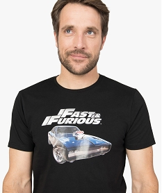 tee-shirt homme avec motif voiture - fast furious noirA443801_2