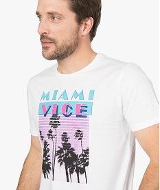 tee-shirt homme imprime a manches courtes - miami vice blancA443901_2