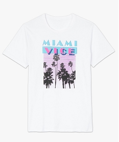 tee-shirt homme imprime a manches courtes - miami vice blancA443901_4