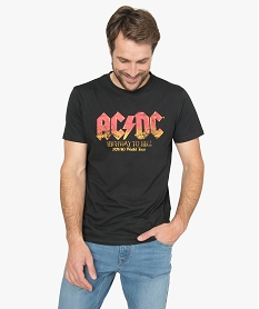 GEMO Tee-shirt homme à manches courtes imprimé - ACDC Noir