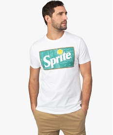 GEMO Tee-shirt homme avec motif coloré Sprite Blanc