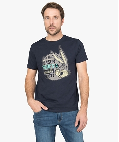 GEMO Tee-shirt homme avec motif Bugs Bunny Bleu