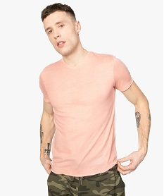 GEMO Tee-shirt homme à manches courtes et col V coupe slim Orange