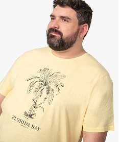 tee-shirt homme avec large motif palmier jauneA445701_2