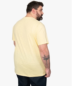 tee-shirt homme avec large motif palmier jauneA445701_3