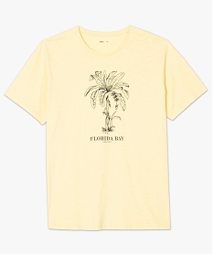tee-shirt homme avec large motif palmier jauneA445701_4