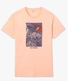 tee-shirt homme pastel a motif japonisant orangeA445801_4
