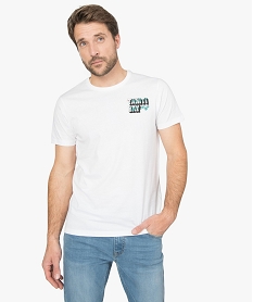 GEMO Tee-shirt homme avec motif poitrine Blanc