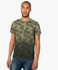 GEMO Tee-shirt homme à motifs et coloris dégradé Vert